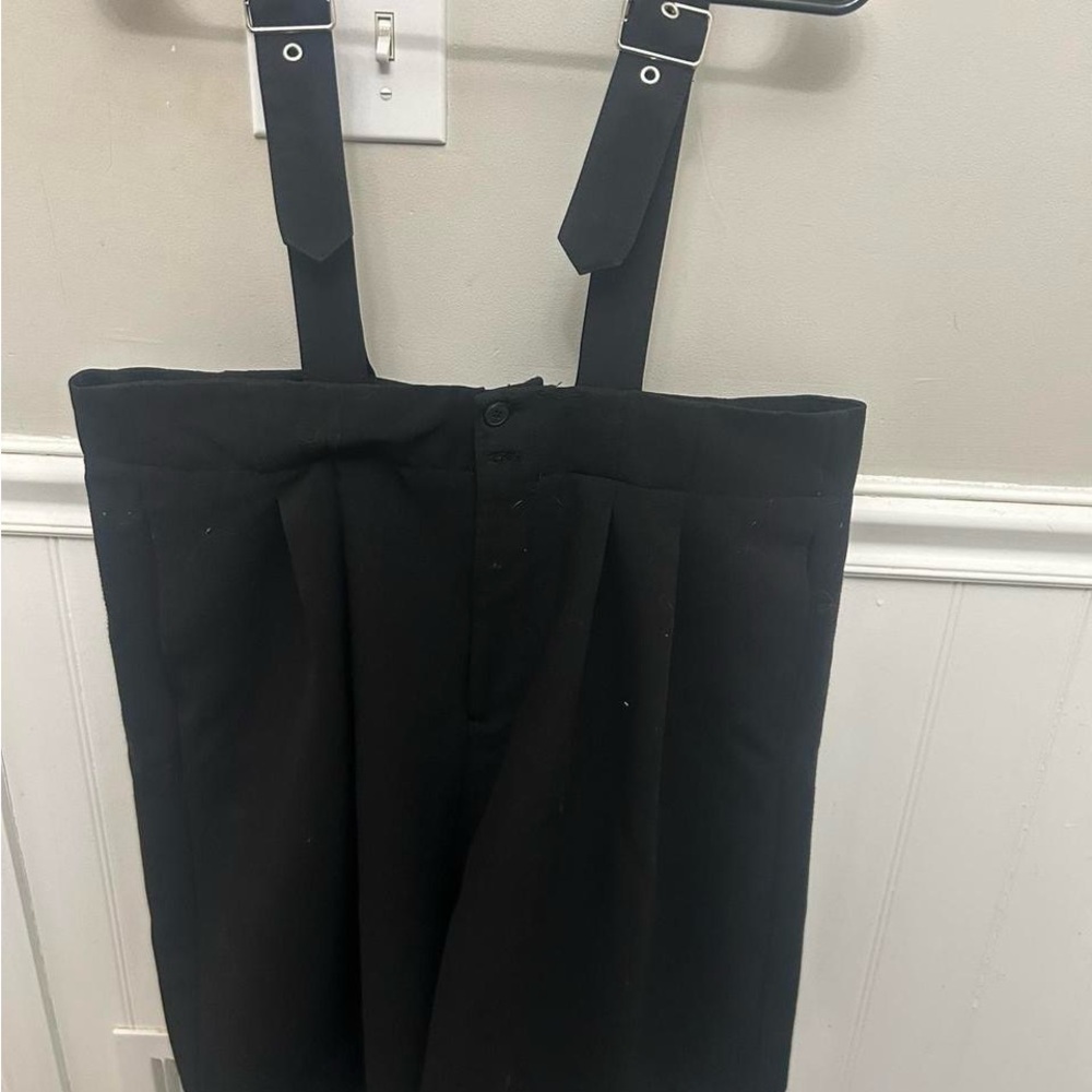 Women’s Black Suspender Shorts